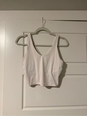 all in motion White V-Neck Cropped Tank